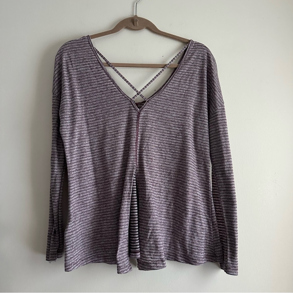 The North Face • Striped Long Sleeve‎ Cross Back Top - Picture 6 of 8